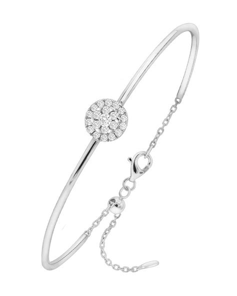 Buy Coronet Diamond Solitaire Bangle Bracelet In White Gold Online At