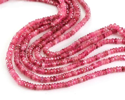 Pink Tourmaline Faceted Rondelle 2x4 5 5mm