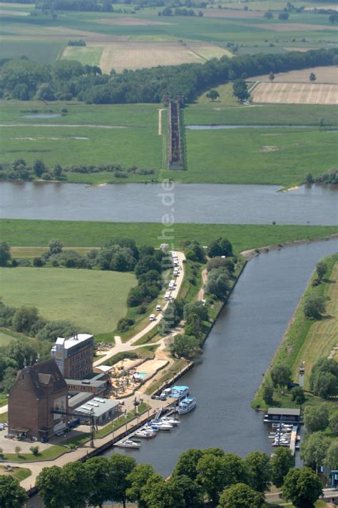 Dömitz aus der Vogelperspektive Hafen von Dömitz in Mecklenburg Vorpommern