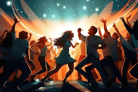 Un Animado Grupo De Personas Disfrutando Mientras Bailan Juntos En Una