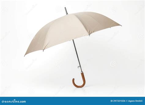 Umbrella White Rain Protection Parasol Open Season Weather Object Handle Stock Illustration