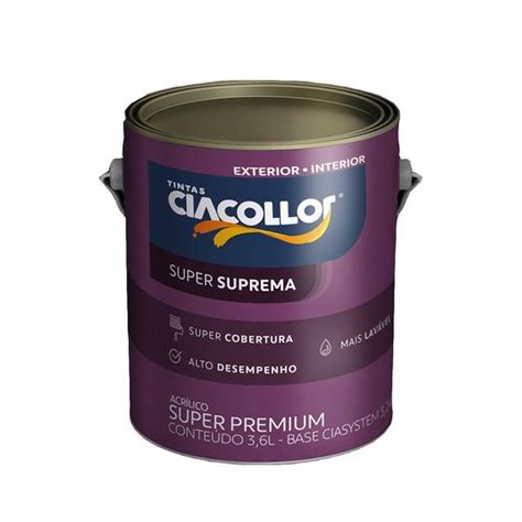 Tinta Acrílica Super Suprema 3 6L Acetinado Branco Neve Ciacollor