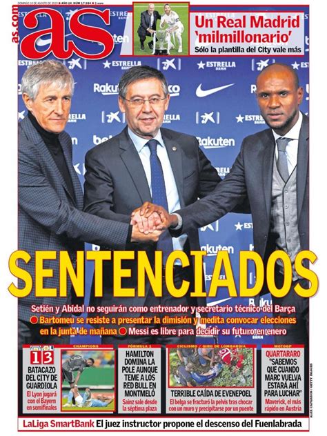 La Portada Del Diario As 16 08 2020