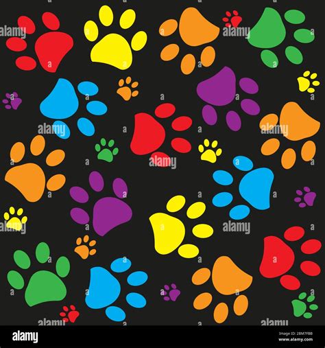 Colorful Paw Prints Background