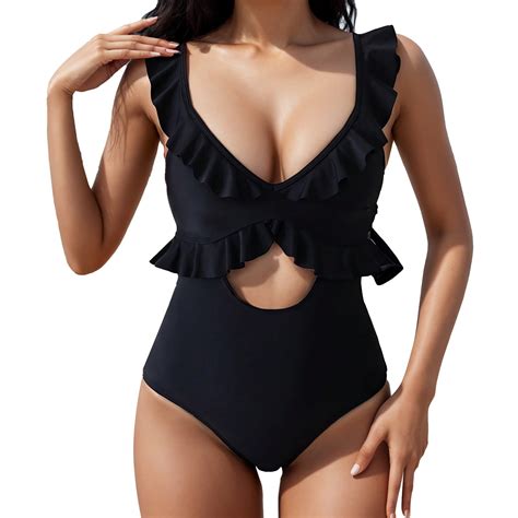 Tiqkatyck Womens Swimsuits Clearance Womens Swimsuits Cutout High