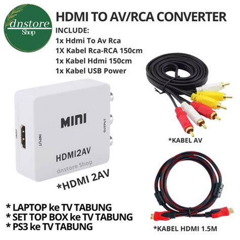 Jual Kabel Hdmi To Rca Laptop Ke Tv Tabung Hdmi Av Kabel Hdmi Rca Lr