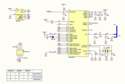 SMACONT Назначение выводов и схема модуля ESP 01 ESP 01S