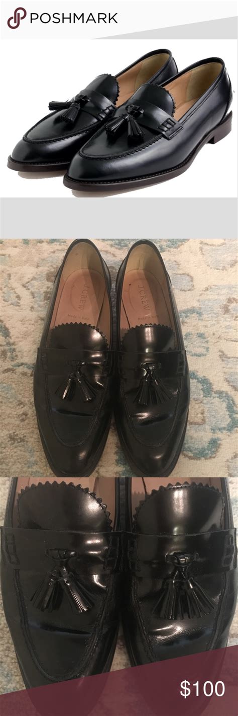 J Crew Black Leather Tassel Loafers These Are Beautifully Made Real Leather Black Tassel Loafers