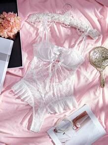 Shein Women S Sexy Lace Bodysuit Open Back Lingerie Bridallingerie Shein Usa