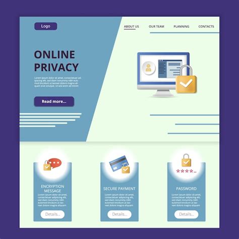 Cifrado De Plantilla De Sitio Web De P Gina De Destino Plana De