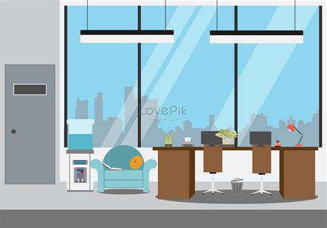 Hand painted modern office scenes background illustration image_picture ...