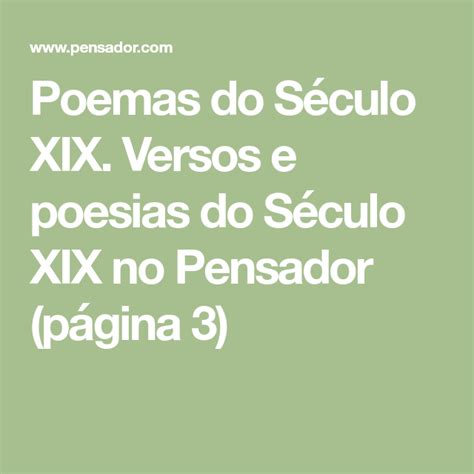 Poemas Do S Culo Xix Poemas Textos