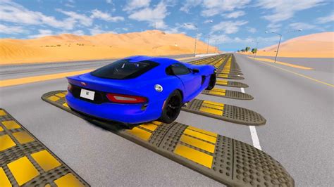 Cars VS 100 Speed Bumps BeamNG Drive YouTube