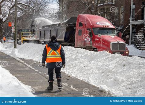 Snow Removal Operations In Montreal Editorial Image Image Of Snowy