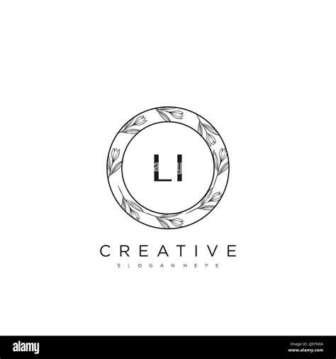 Li Initial Letter Flower Logo Template Vector Premium Vector Stock