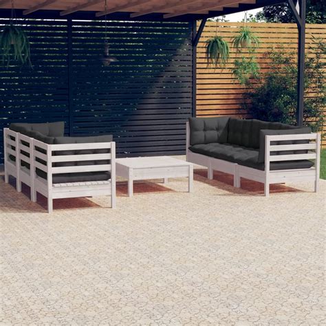 MOONAIRY 7 TLG Garten Lounge Set Mit Anthrazit Kissen Gartenlounge