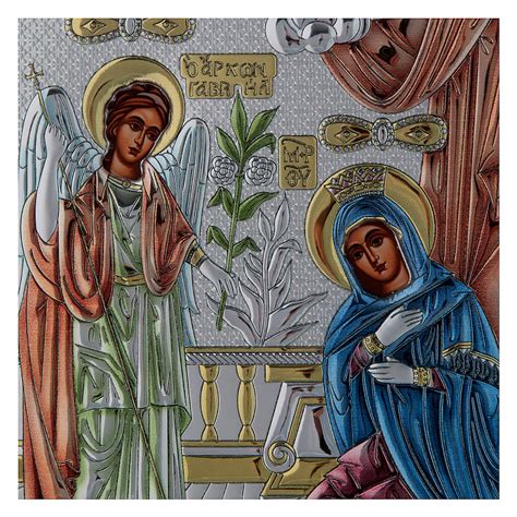 Annunciation icon in silver, silkscreen printing | online sales on ...