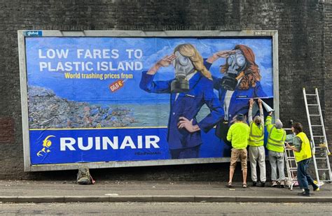 Ruinair Airline Ads Across Europe Hacked In Climate Protest