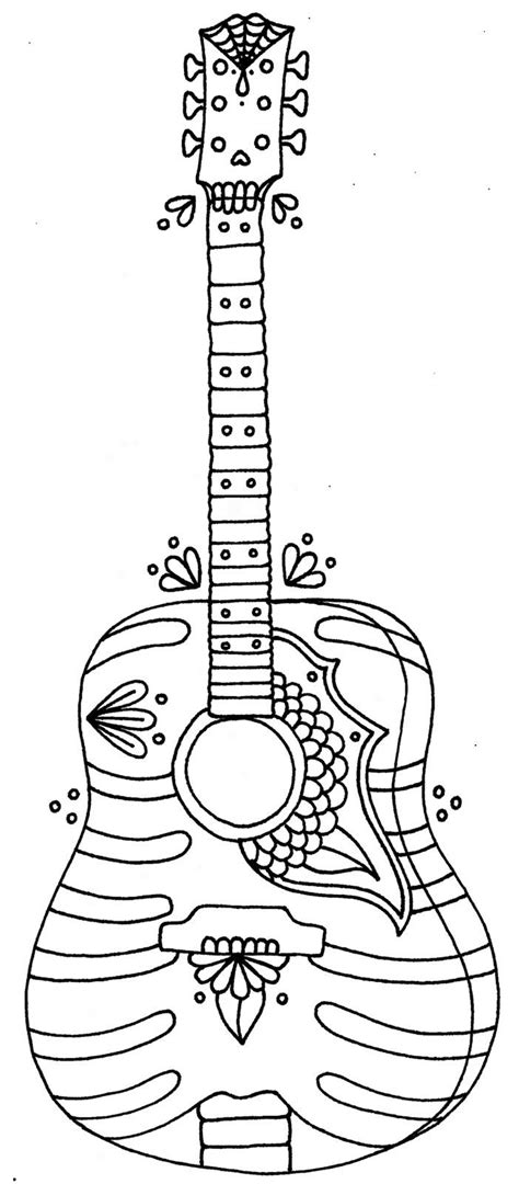 23 Creative Picture Of Guitar Coloring Page Birijus