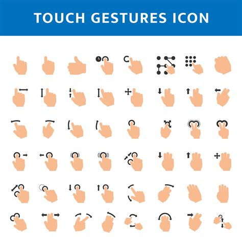 Set Of Touch Gesture Icons 1117472 Vector Art At Vecteezy