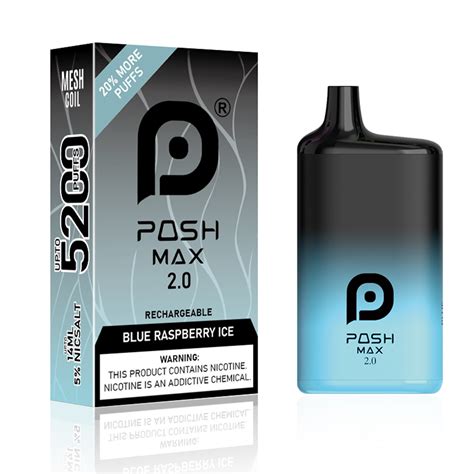 POSH MAX 2 0 Blue Raspberry Ice 5200 Puffs Vape Bazaar