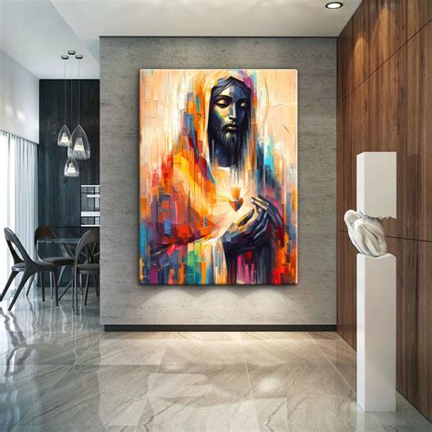 Black Jesus Painting, Afro Canvas Print, Black Jesus Art, Abstract ...