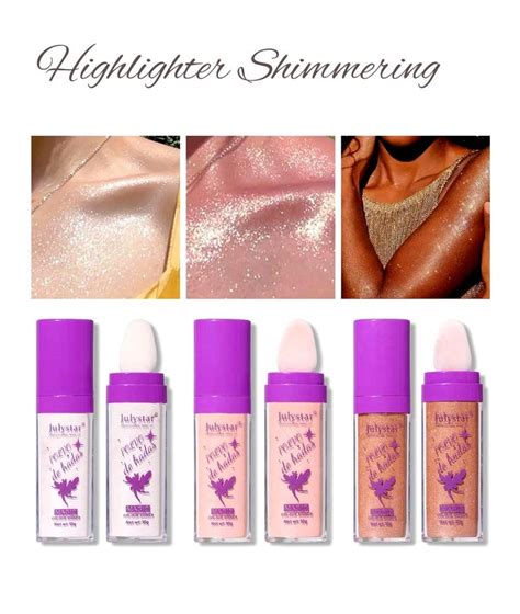 Shimmering Highlighter Powder Set for Face, Body, and Hair