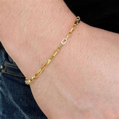 Pulseira Masculina Banhada A Ouro 18k Elo Cartier Premium Mercado