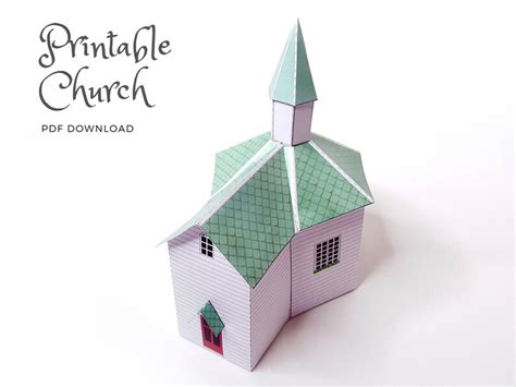 Printable Paper Church A Paper Model To Enjoy Crafting With Etsy