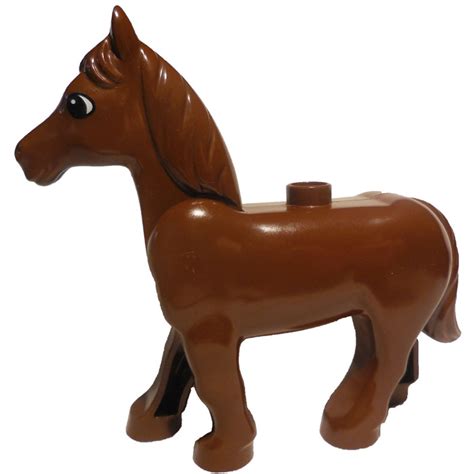 Lego Brown Duplo Horse With Movable Head With Eye With Small Pupil