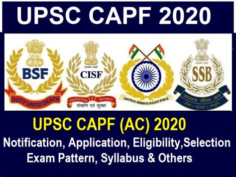 Upsc Capf 2020 2021 Result Out Cut Off Exam Date Syllabus