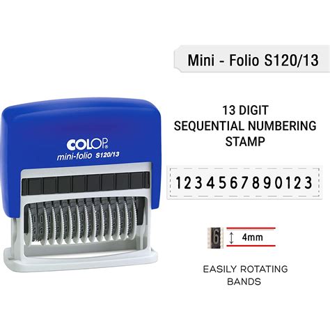 COLOP Mini Folio S120 13 S120 Self Inking Numbering Stamp Cop