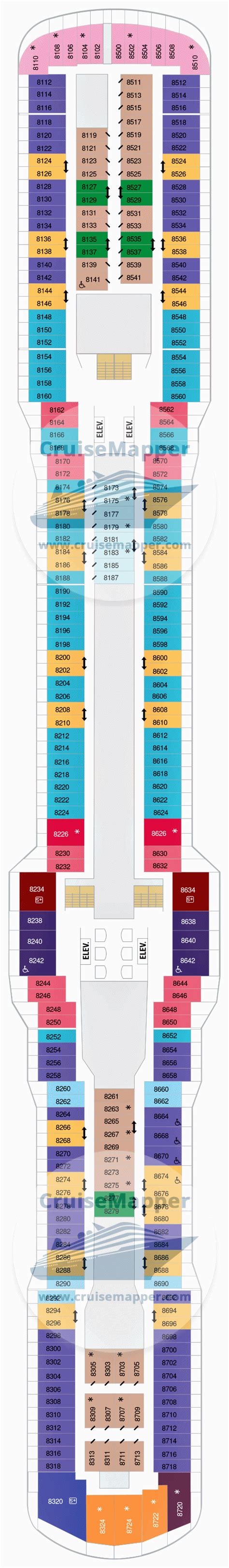 Odyssey Of The Seas deck 8 plan | CruiseMapper