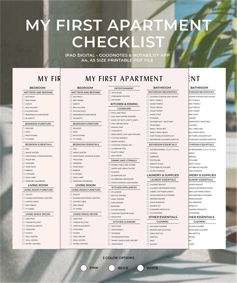 New Home Essentials Checklist New Home Checklist Printablefirst Home Checklistfirst Apartment