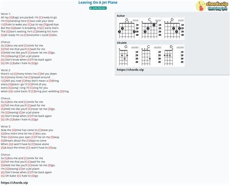 Chord: Leaving On A Jet Plane - tab, song lyric, sheet, guitar, ukulele ...