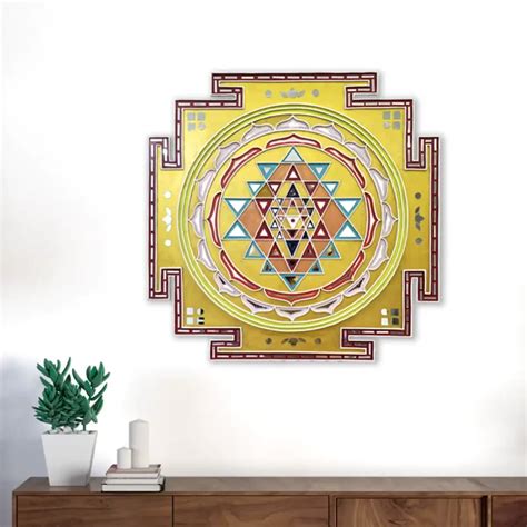 Shree Yantra 3D (Coloured) - Kalaarang Wall Decor - Elegant Exquisite ...