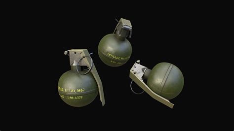 D Model M Fragmentation Grenade Vr Ar Low Poly Cgtrader