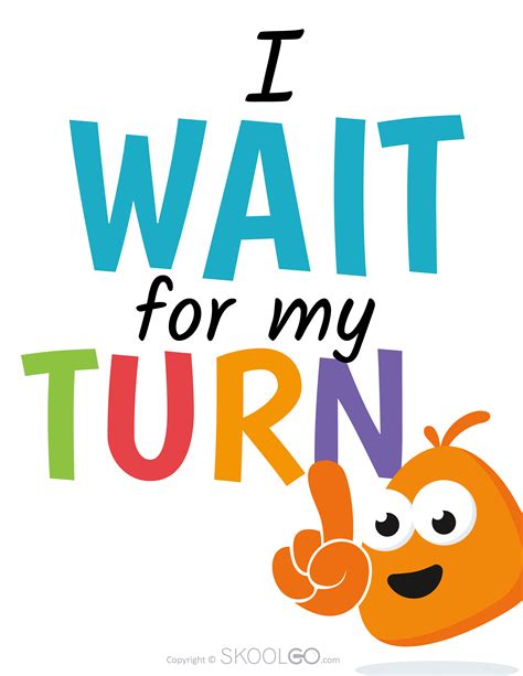 I Wait For My Turn - Free Classroom Poster - SKOOLGO