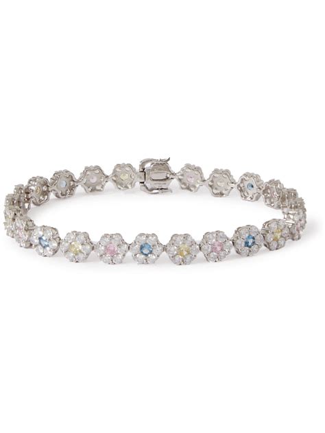 Hatton Labs Daisy Silver Cubic Zirconia Tennis Bracelet Modesens