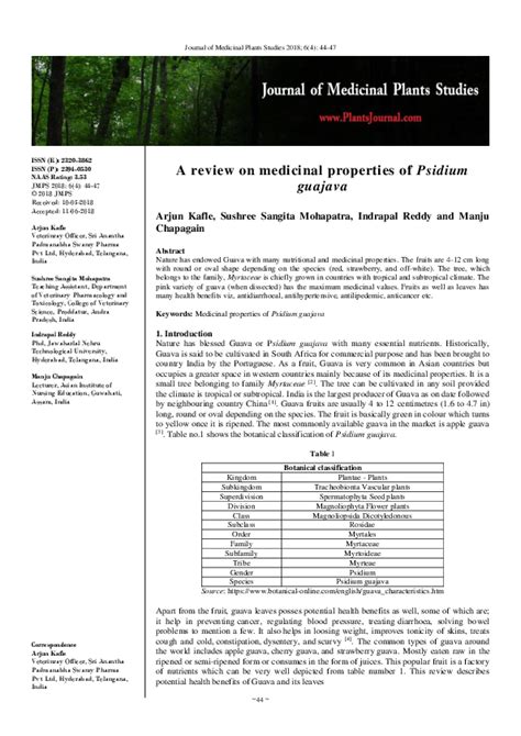 Pdf A Review On Medicinal Properties Of Psidium Guajava