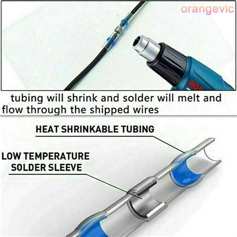 Pcs Solder Seal Sleeve Heat Shrink Wire Butt Terminals Connectors