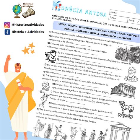 Grécia Antiga - Aspectos culturais | Atividade de História para ...