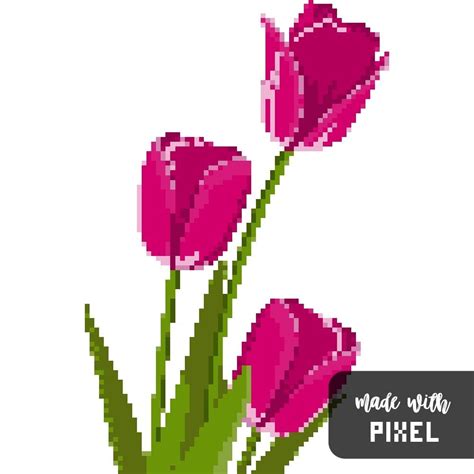 Tulip Pixel Art Pixel Art Pixel Art Games Pix Art