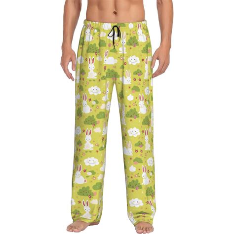 Bingfone Easter Bunny Mens All Over Print Sleep Pajama Pants Large