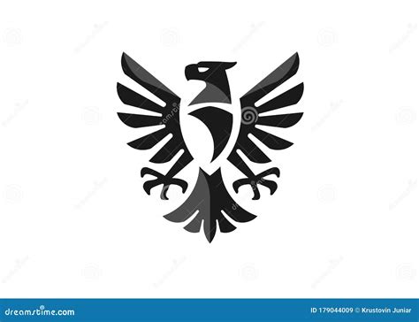 Heraldic Eagle Symbol Or Falcon Bird Isolated Emblem Stock Vector