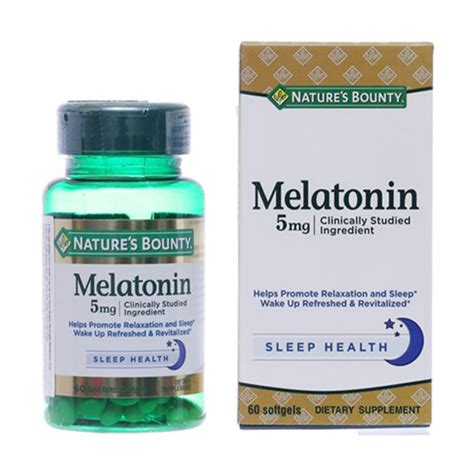 Melatonin 5mg Natures Bounty 60 viên 84pharmacy