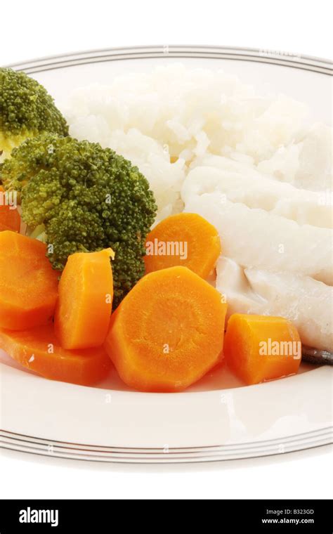 Steamed Fish with Rice and Vegetables Stock Photo - Alamy