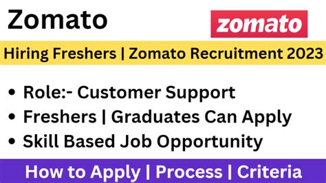 Zomato Job Zomato Recruitment 2023 Zomato Hiring Freshers New Off