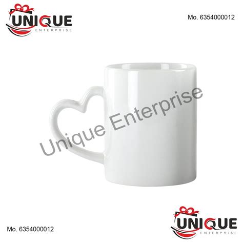 Ts White Sublimation Heart Mug Capacity 350ml Size Dimension