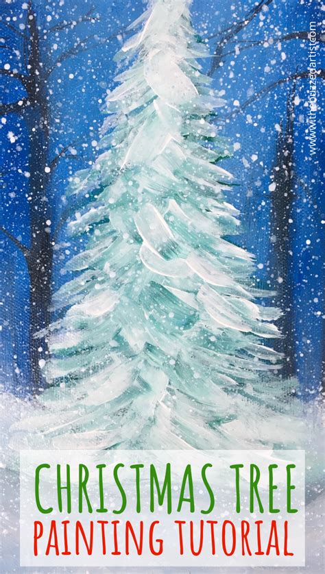 Christmas Tree Painting Tutorial For Beginners Christmas Canvas Art